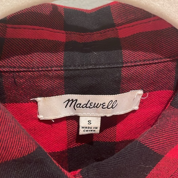 Madewell red and black blouse EUC - Picture 2 of 4